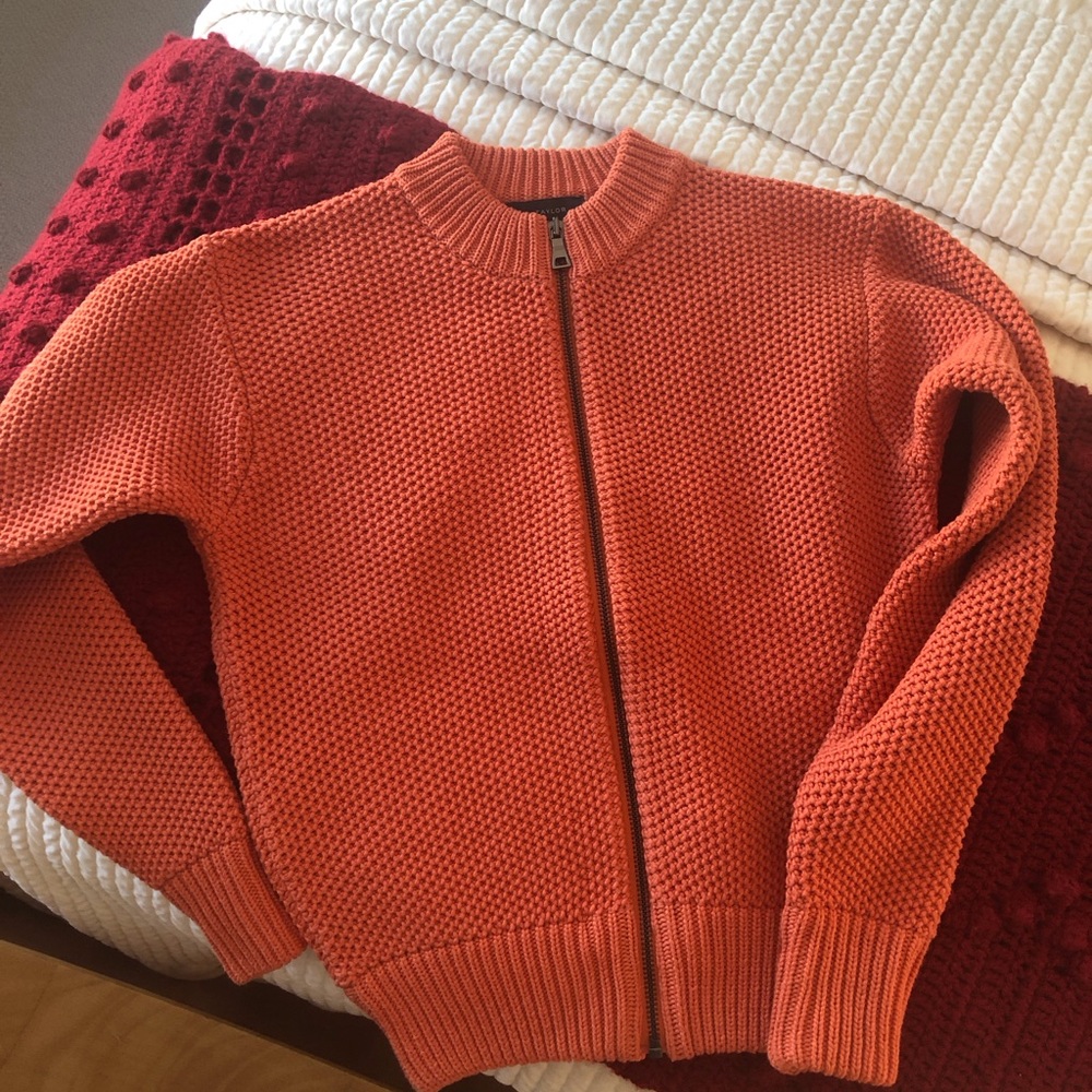 Ann Taylor Full Zip Bomber style Cardigan